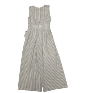 Calvin Kline Stripped V-Neck Belted Waist Jumpsuit Size 8